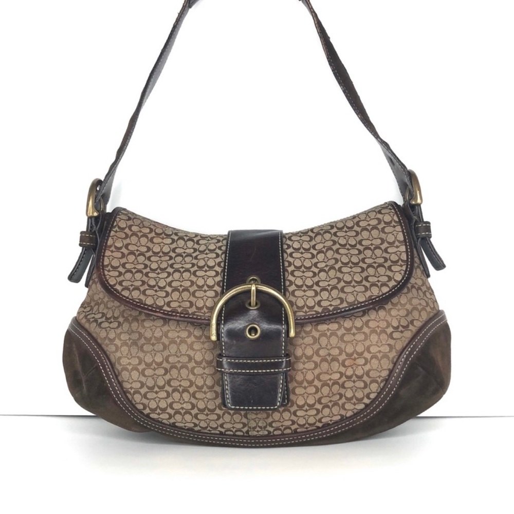 Coach Signature Soho Hobo Suede Jacquard Shoulder Bag 6808